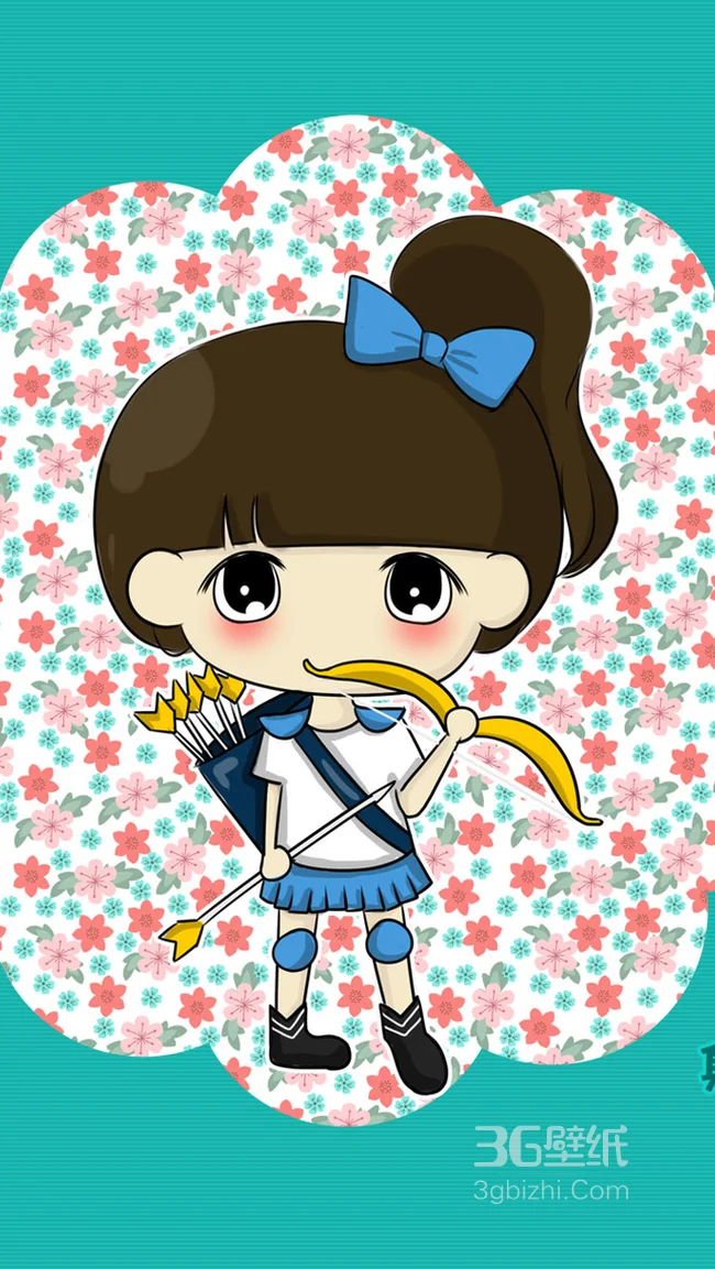 12星座可爱少女手机高清壁纸-射手座1