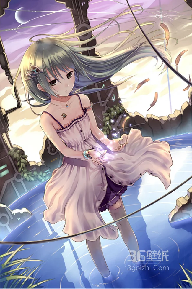 梦幻的穿裙子的女孩手机桌面图片1