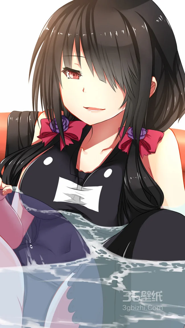 泡在水里的动漫美女手机壁纸1