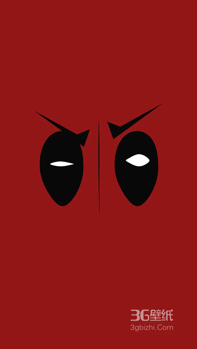红色背景下的卡通萌眼手机壁纸下载1