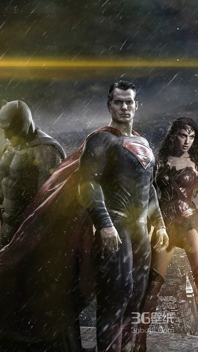 电影《蝙蝠侠大战超人：正义黎明》国内海报版手机壁纸1