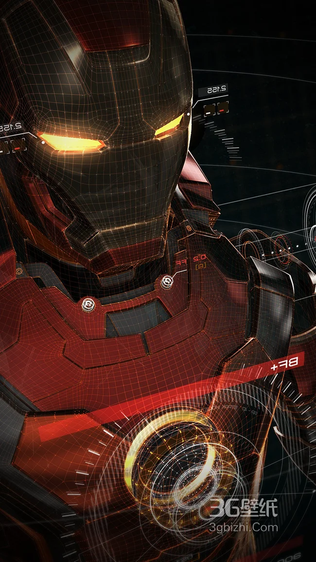 钢铁侠3D建模帅气手机壁纸1