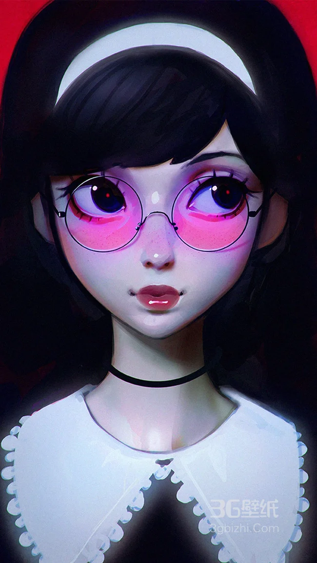 戴眼镜的动漫女孩可爱俏皮1