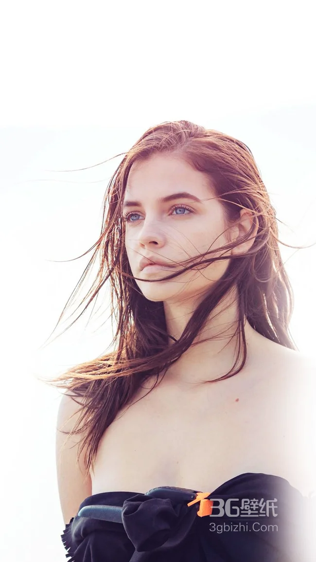 蓝眼睛长发法国女生手机壁纸1