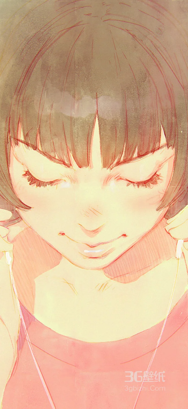 闭眼的动漫女生大头像可爱壁纸图片1