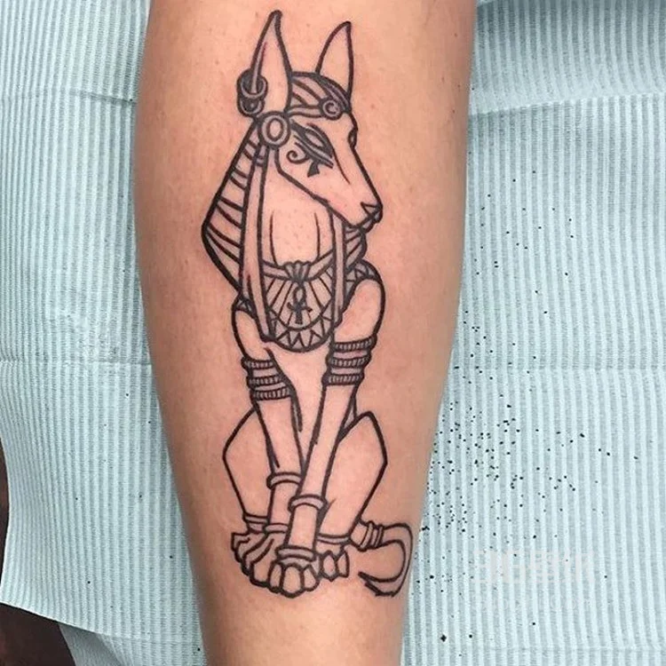 古埃及纹身 黑灰色调神秘的古埃及图腾纹身图案7