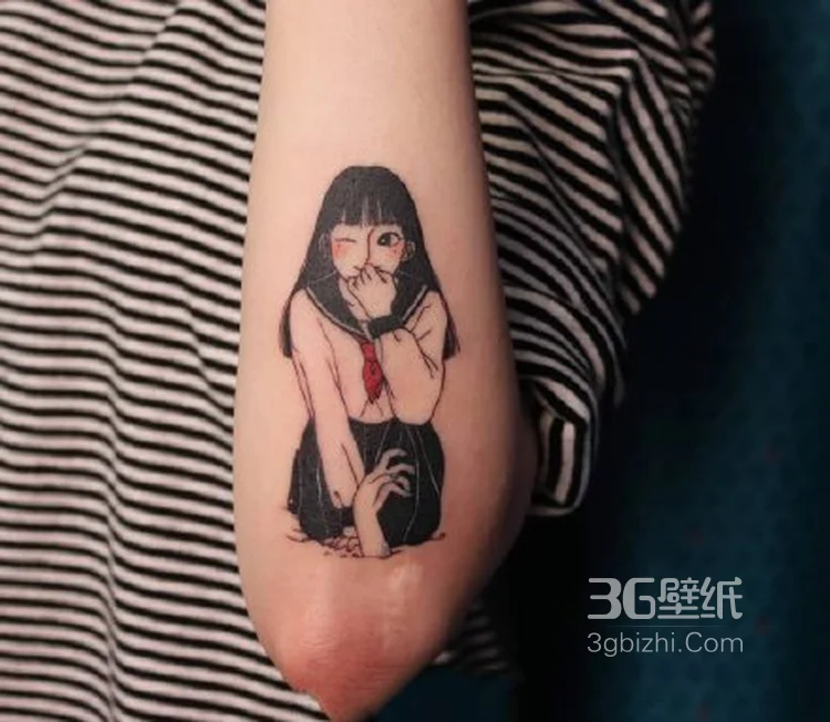 青涩可爱的制服学生妹子纹身图案图集5