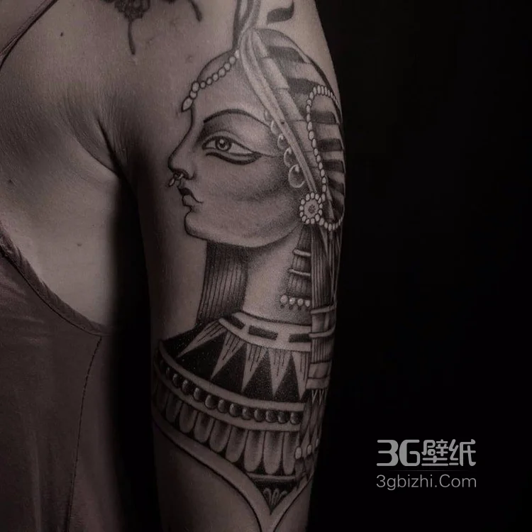 古埃及纹身 黑灰色调神秘的古埃及图腾纹身图案4