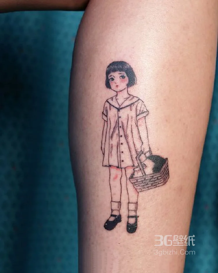 青涩可爱的制服学生妹子纹身图案图集3
