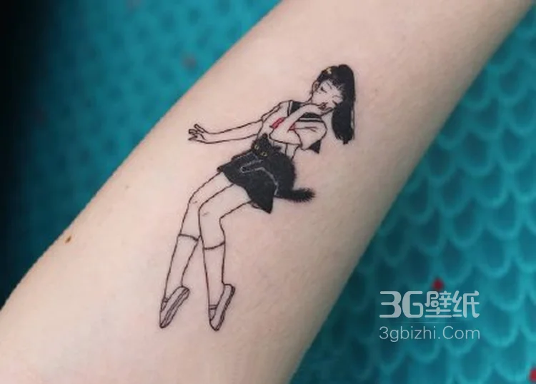 青涩可爱的制服学生妹子纹身图案图集2