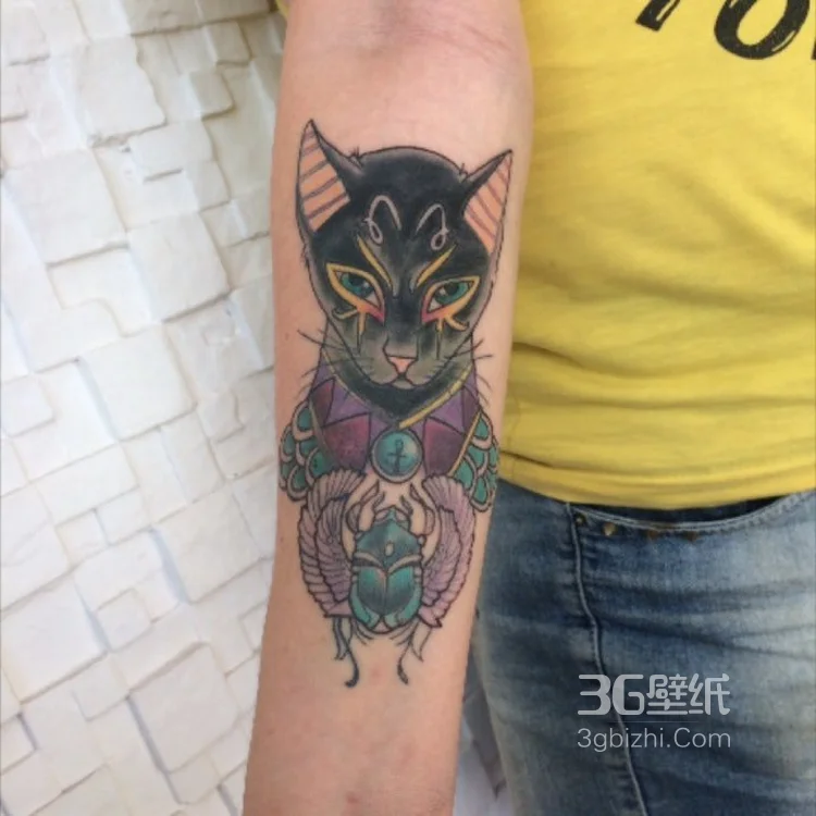 古埃及纹身 黑灰色调神秘的古埃及图腾纹身图案9