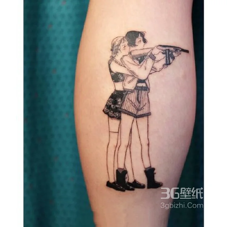 青涩可爱的制服学生妹子纹身图案图集4