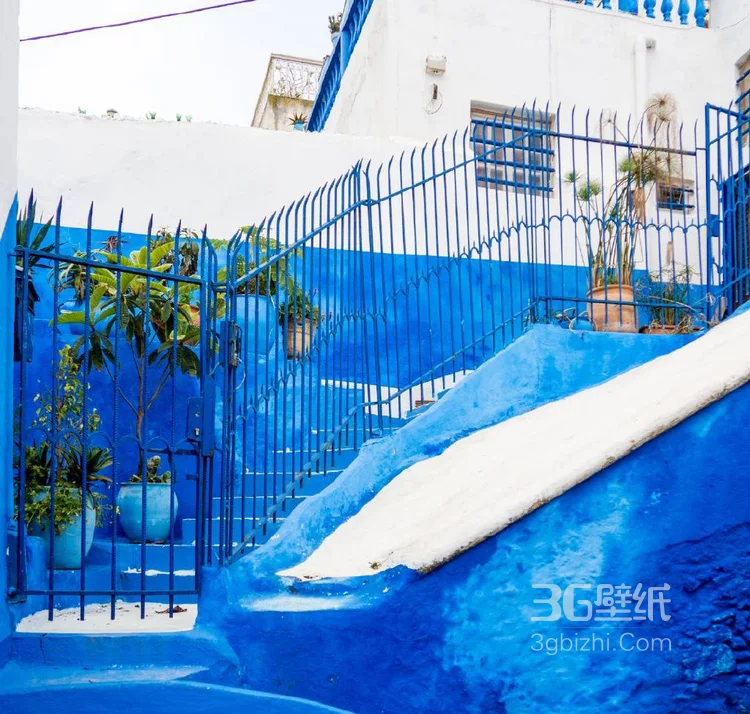 蓝色小镇图片，摩洛哥西北部梦幻的蓝色小镇欣赏4