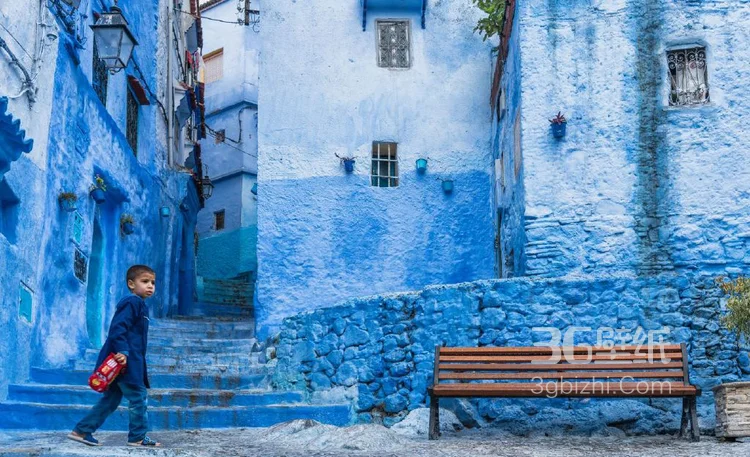 蓝色小镇图片，摩洛哥西北部梦幻的蓝色小镇欣赏6