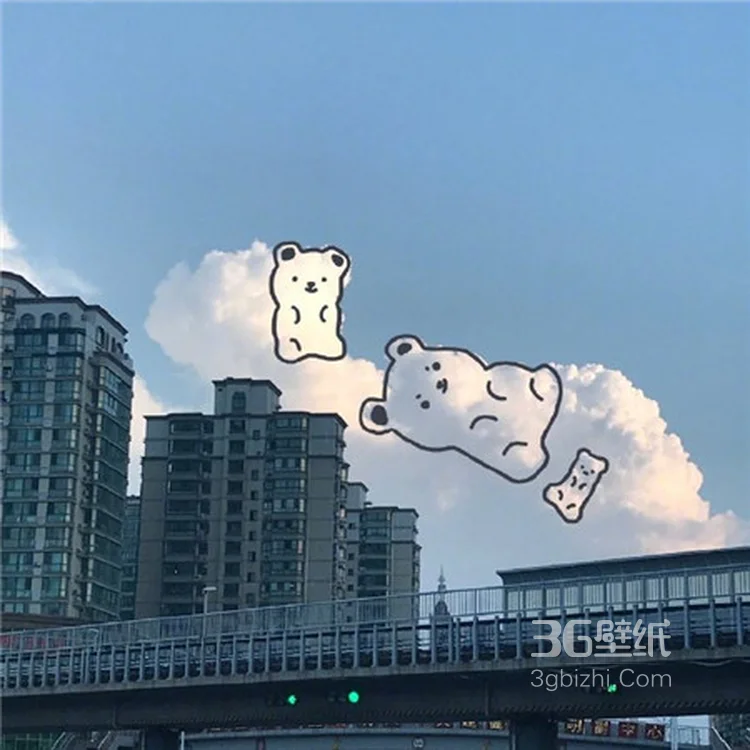如果白云加上一些可爱的创意手绘是什么样子的呢？2