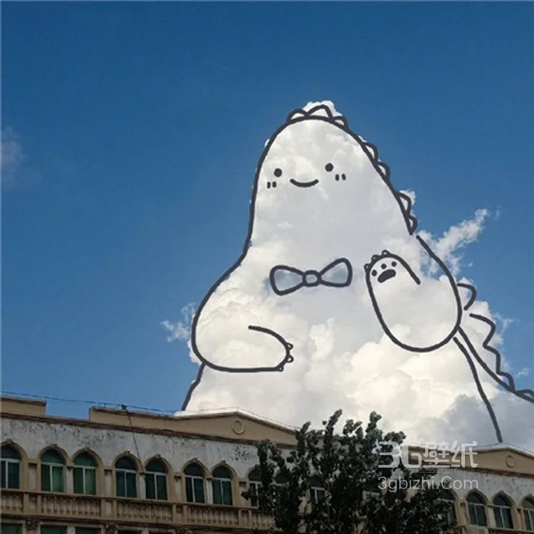 如果白云加上一些可爱的创意手绘是什么样子的呢？7