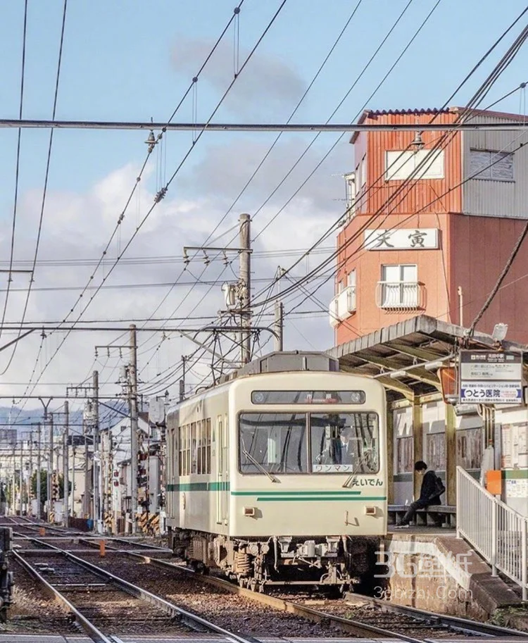 海边小清新小镇的有轨电缆车8