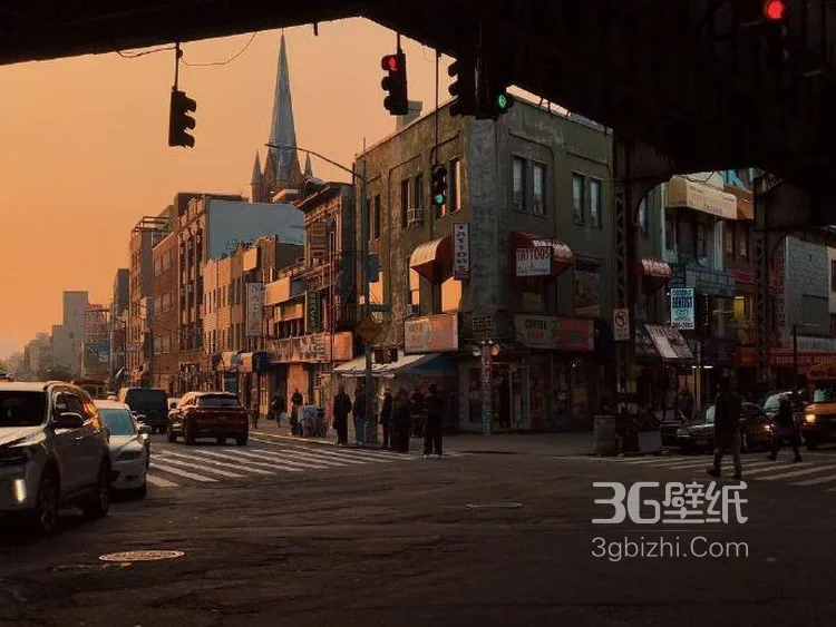 接近夜晚的欧美城市街道图片2