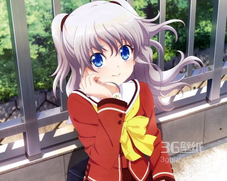 穿着红色校服的动漫可爱少女图片5