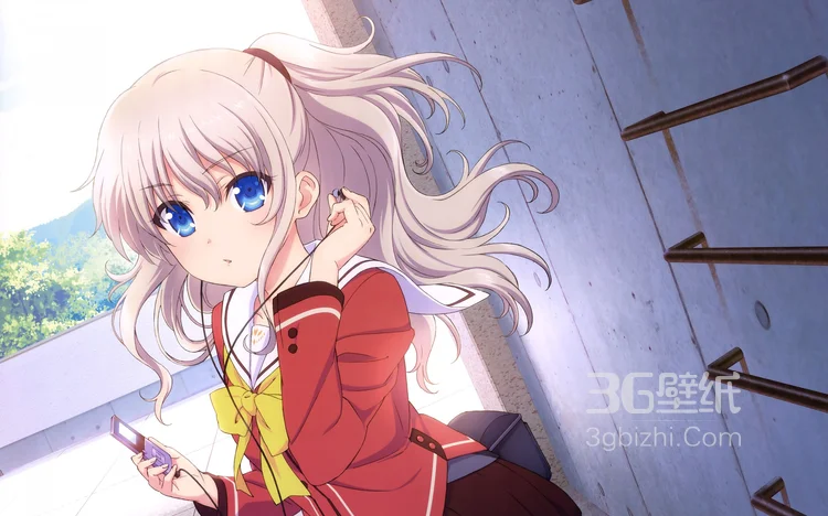 穿着红色校服的动漫可爱少女图片3