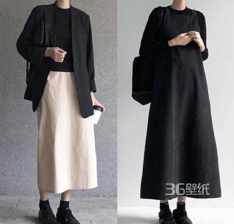 黑色风格女神范长外套时尚穿衣搭配图片大全5