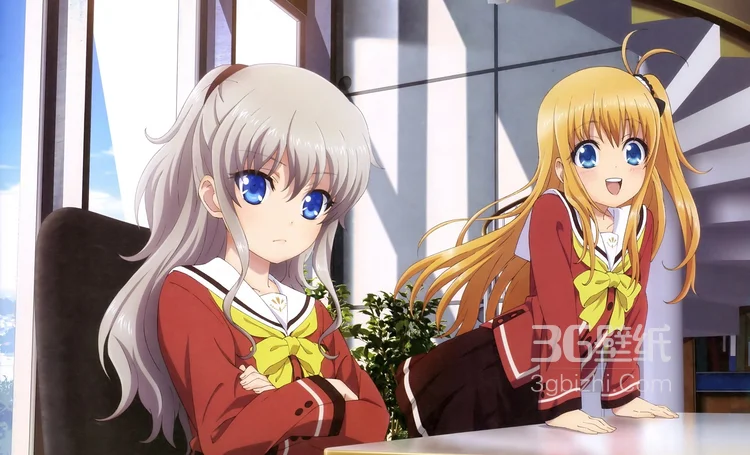 穿着红色校服的动漫可爱少女图片6