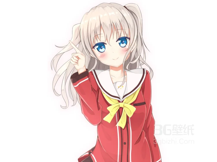 穿着红色校服的动漫可爱少女图片7