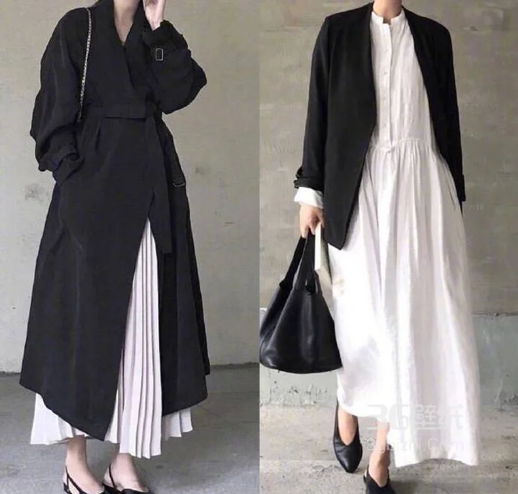 黑色风格女神范长外套时尚穿衣搭配图片大全9