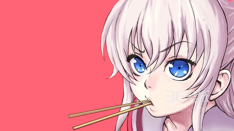 穿着红色校服的动漫可爱少女图片8