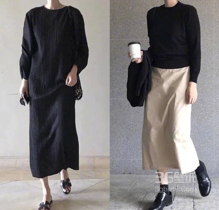 黑色风格女神范长外套时尚穿衣搭配图片大全6