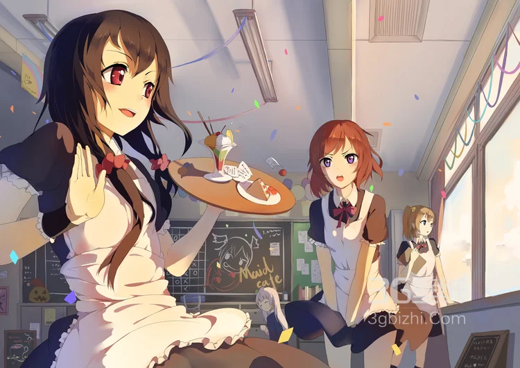 街道边，弹钢琴，站在河边，餐厅内的动漫少女图片3