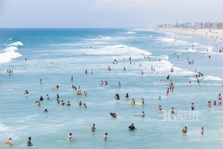 高清的沙滩海滨浴场图片5