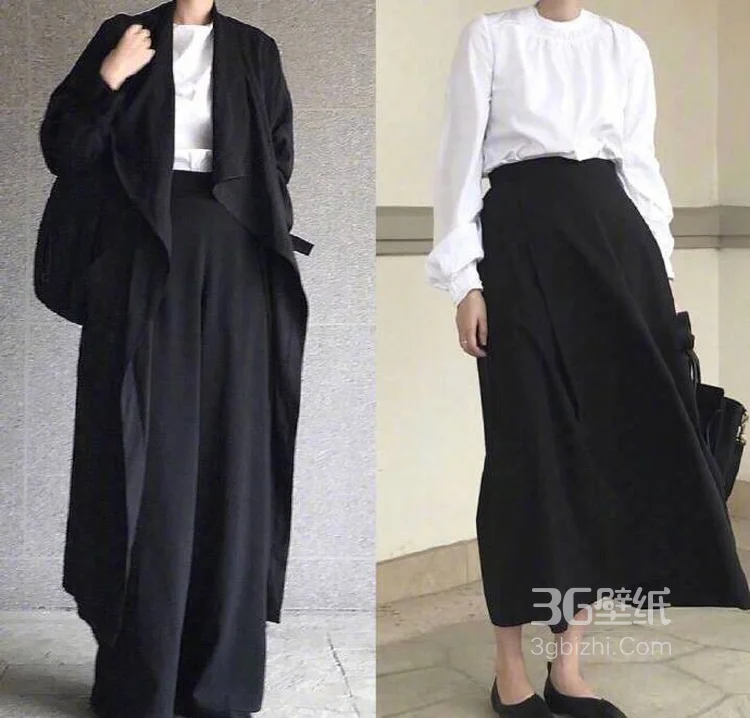 黑色风格女神范长外套时尚穿衣搭配图片大全3