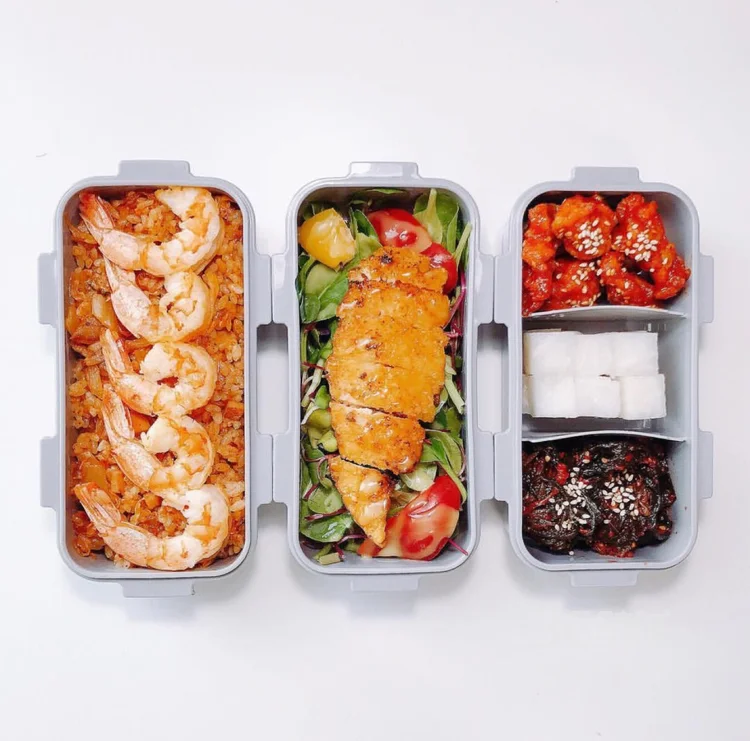 精致的韩式便当泡菜，沙拉，，橘子，粉丝等图片大全5