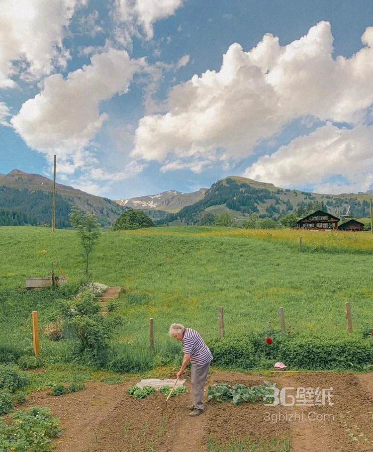 蓝天白云，大山城镇，唯美的国外风光图片7