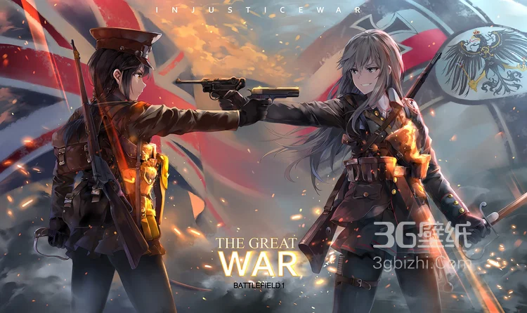 动漫战斗天使，手执各种武器的动漫美女图片3