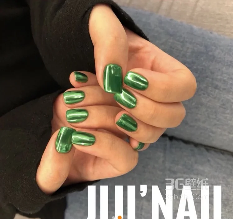 纯色珍珠，透光炫光美甲图片6