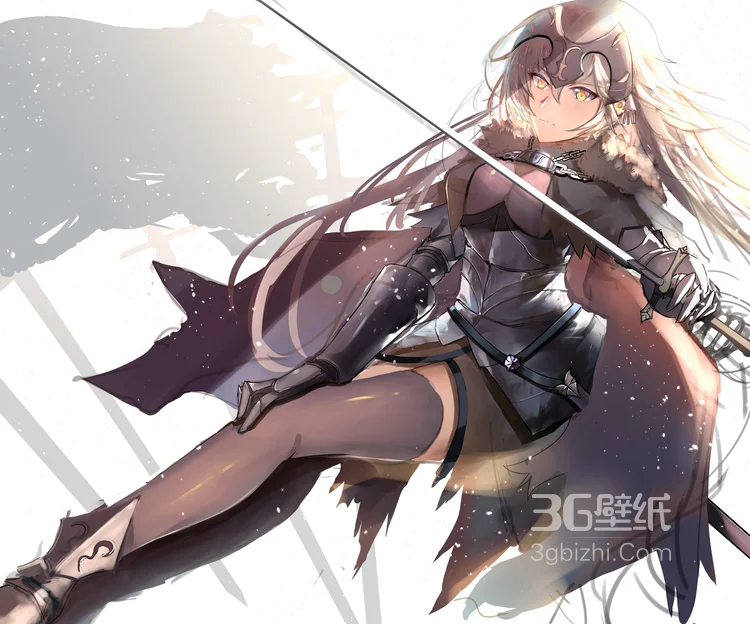 动漫战斗天使，手执各种武器的动漫美女图片4