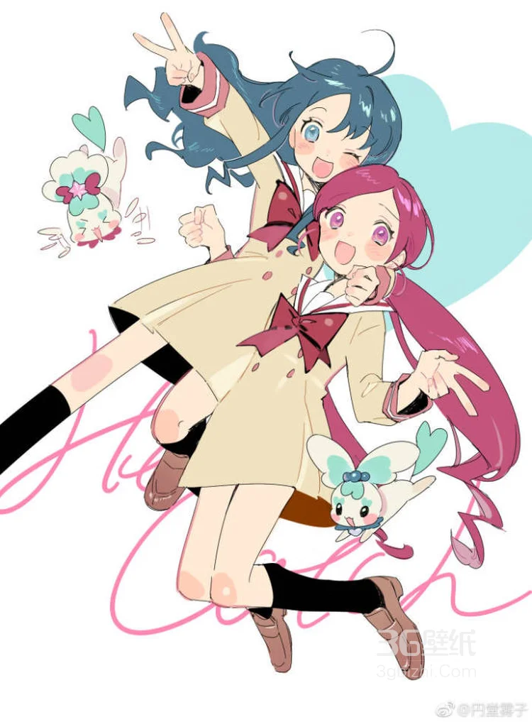 穿围兜，提着篮子 绑着辫子的可爱动漫女生组图图片2