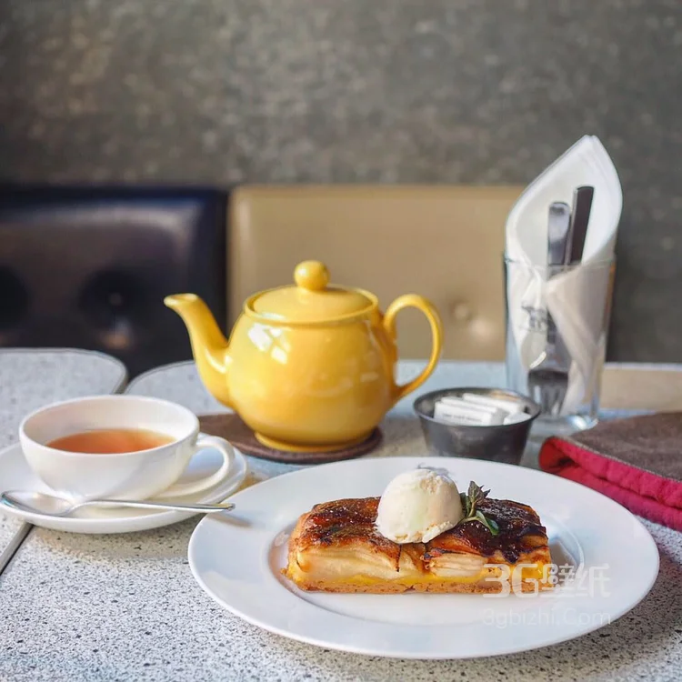 奶茶，咖啡，面包下午茶搭配图片8