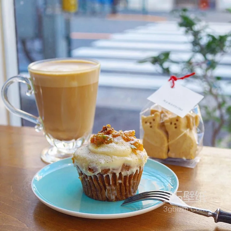 奶茶，咖啡，面包下午茶搭配图片7
