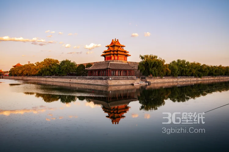 北海公园远眺故宫角楼好看漂亮大气景色图片2
