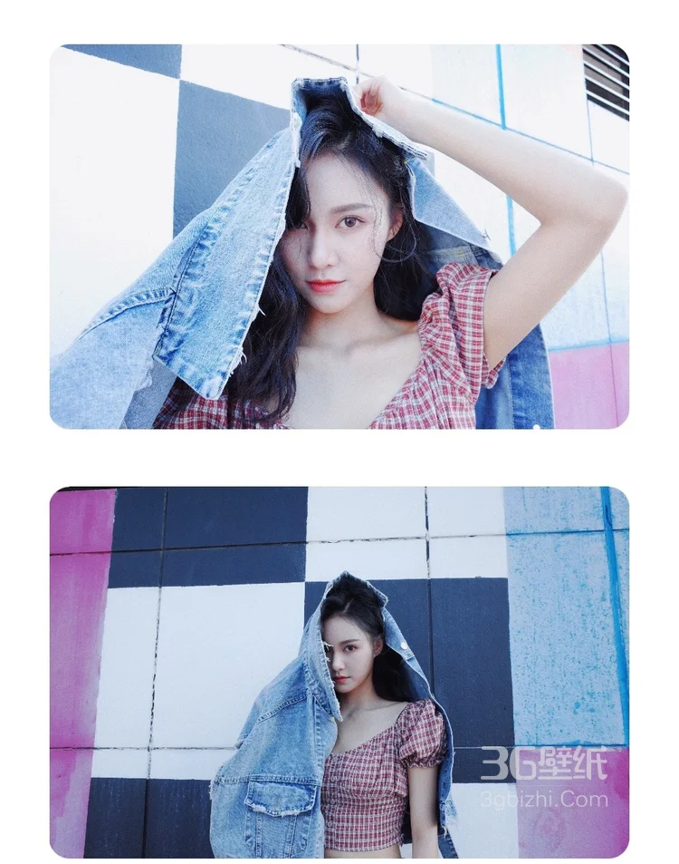 大学校园的靓丽风景，黄柳嫣牛仔套装校园街拍写真4