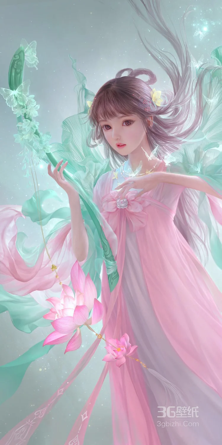 长发飘飘，玉带锦衣，仙气十足的手绘古风美女分享2