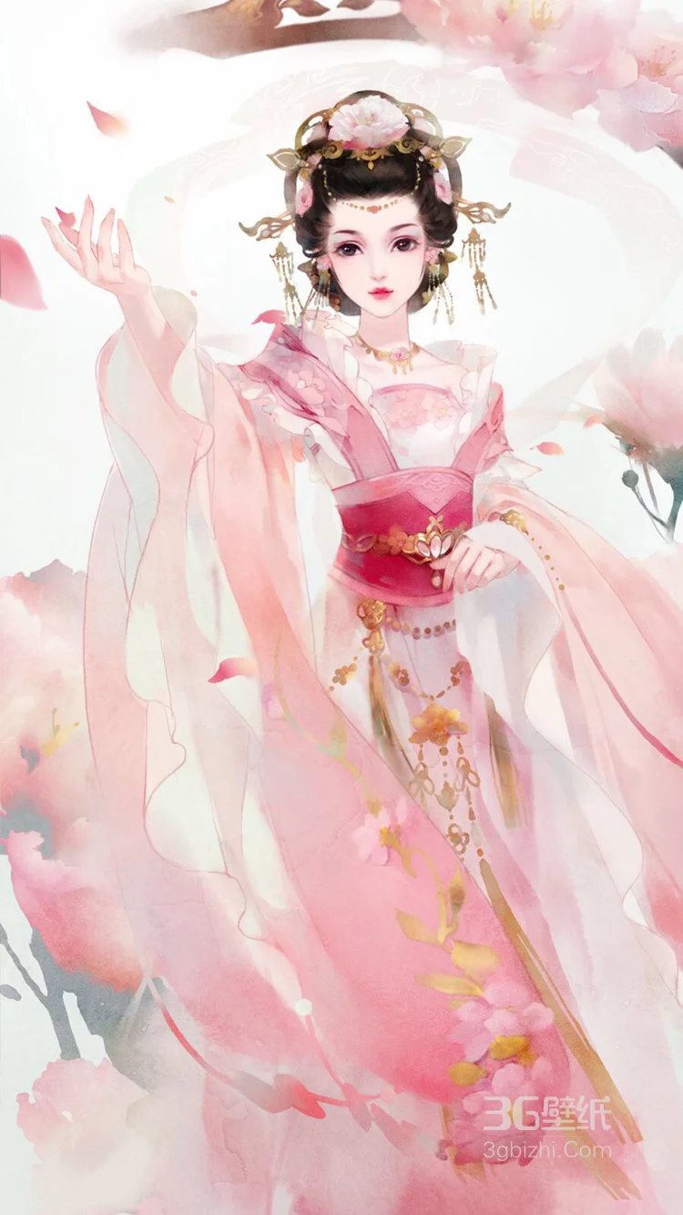 长发飘飘，玉带锦衣，仙气十足的手绘古风美女分享3