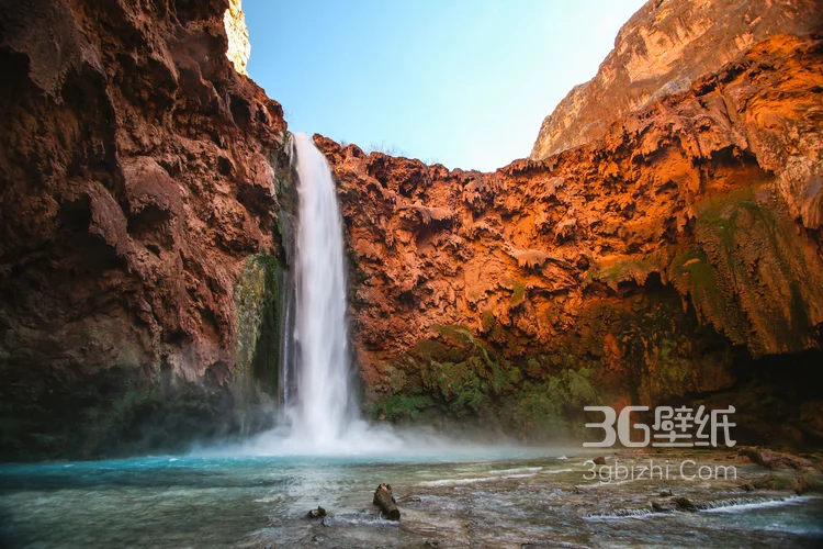 天然形成的大气的瀑布图片5