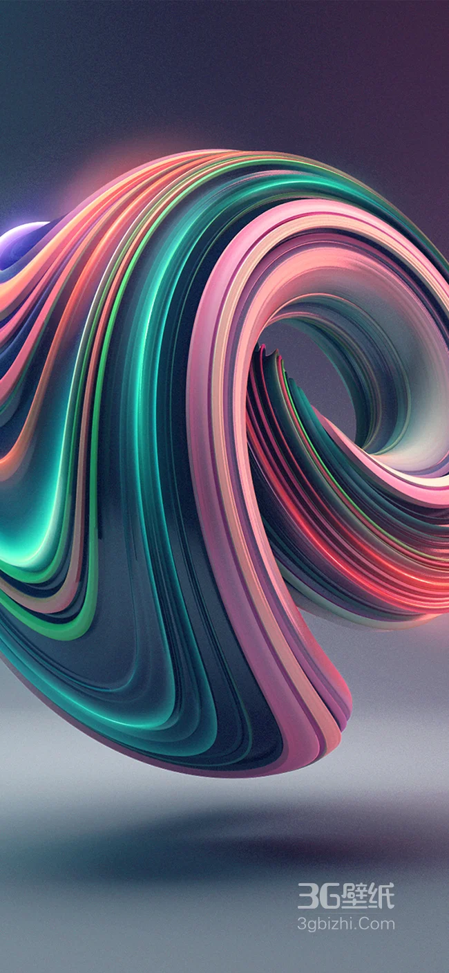 七彩3d线条创意手机壁纸1