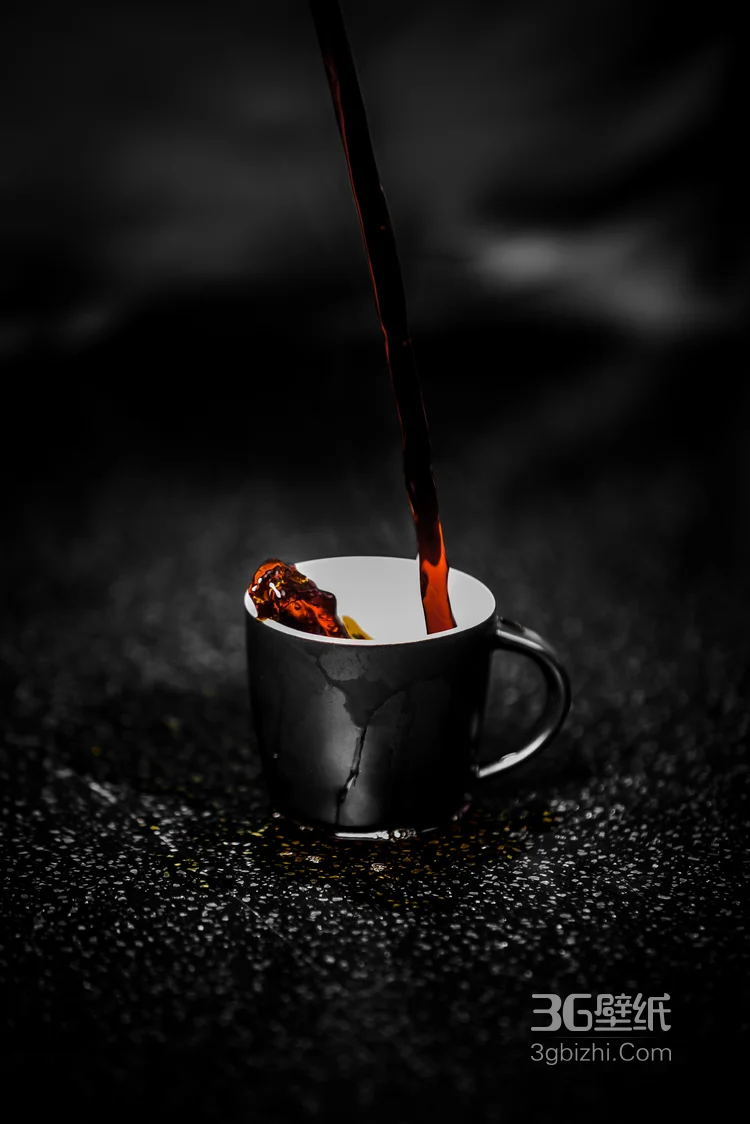 唯美静物黑色的咖啡杯和香浓的咖啡图片10