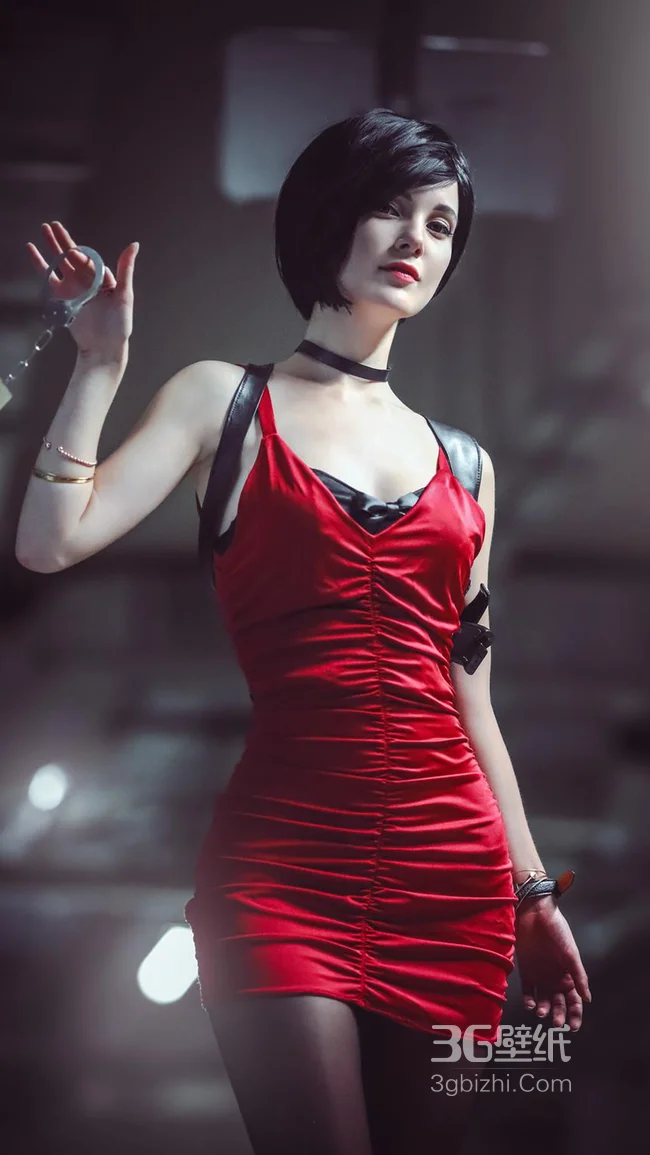 cos性感丝袜警官的欧美短发美女手机壁纸1