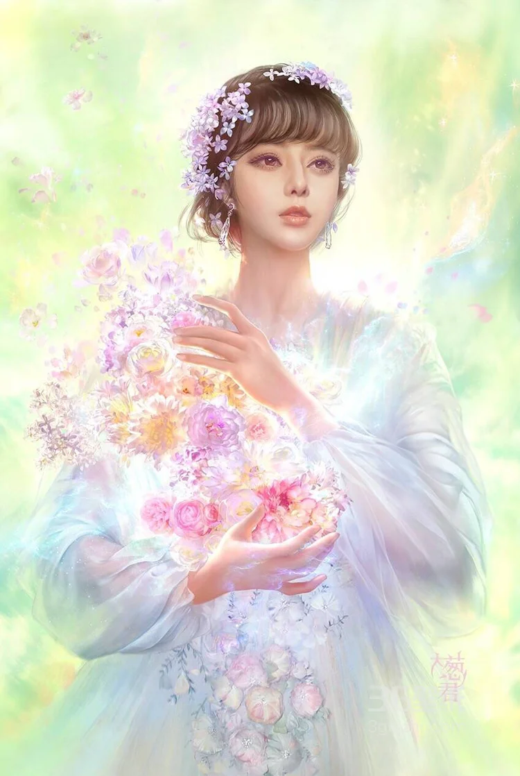 古风人物，美人绘画图片欣赏，绘师大葱君作品3